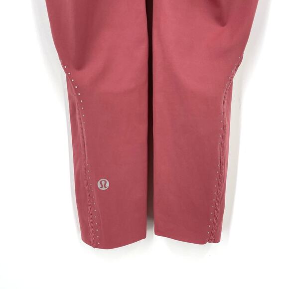Lululemon Fast and Free High Rise Crop 21" Elite Cherry Tink Size 4 - Picture 4 of 9